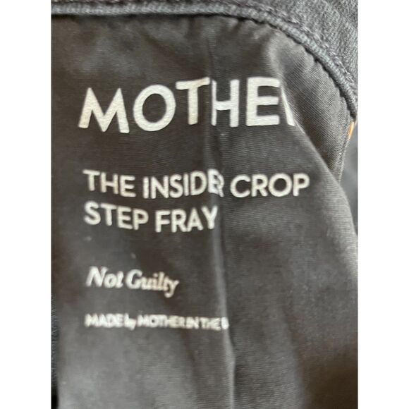 MOTHER Denim Black The Insider Crop Step Fray Not Guilty Jeans Women's Size 30 - Picture 4 of 12